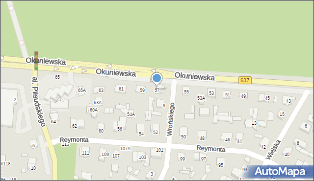 Sulejówek, Okuniewska, 57, mapa Sulejówek