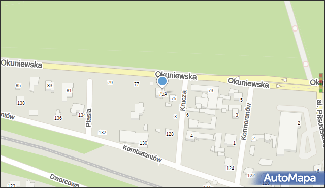Sulejówek, Okuniewska, 75A, mapa Sulejówek