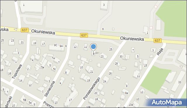 Sulejówek, Okuniewska, 9, mapa Sulejówek