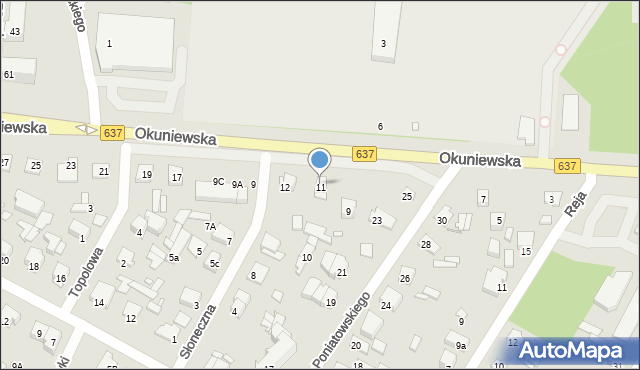 Sulejówek, Okuniewska, 9a, mapa Sulejówek