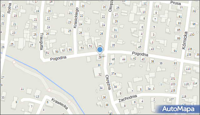 Swarzędz, Okrężna, 28, mapa Swarzędz