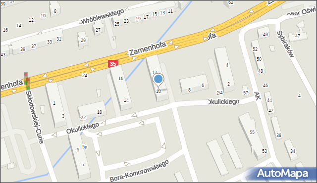 Świdnica, Okulickiego Leopolda, gen., 10, mapa Świdnicy