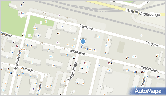 Świdnik, Okulickiego Leopolda, gen., 6b, mapa Świdnika