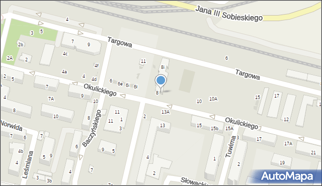 Świdnik, Okulickiego Leopolda, gen., 8m, mapa Świdnika