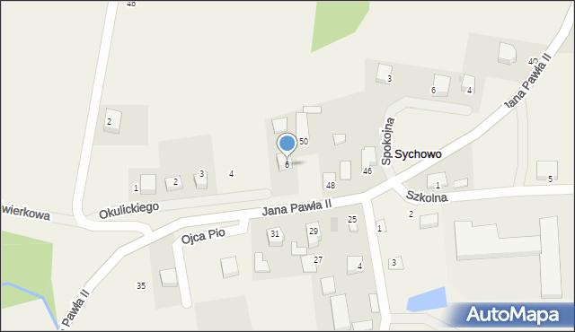Sychowo, Okulickiego Leopolda, gen., 6, mapa Sychowo