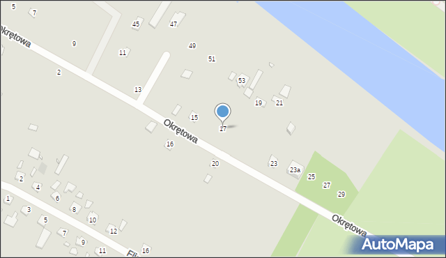 Szczecin, Okrętowa, 17, mapa Szczecina