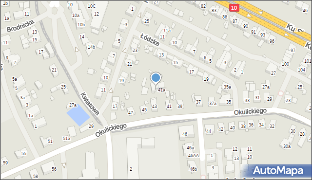 Szczecin, Okulickiego Leopolda, gen., 43a, mapa Szczecina