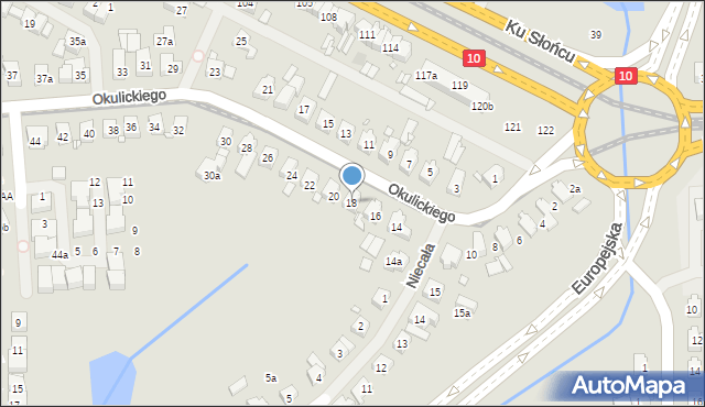 Szczecin, Okulickiego Leopolda, gen., 18, mapa Szczecina