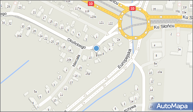 Szczecin, Okulickiego Leopolda, gen., 8, mapa Szczecina