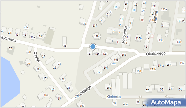 Szczecin, Okulickiego Leopolda, gen., 143, mapa Szczecina