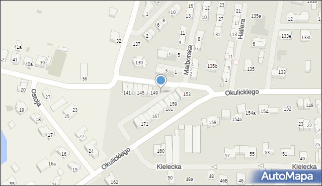 Szczecin, Okulickiego Leopolda, gen., 151, mapa Szczecina