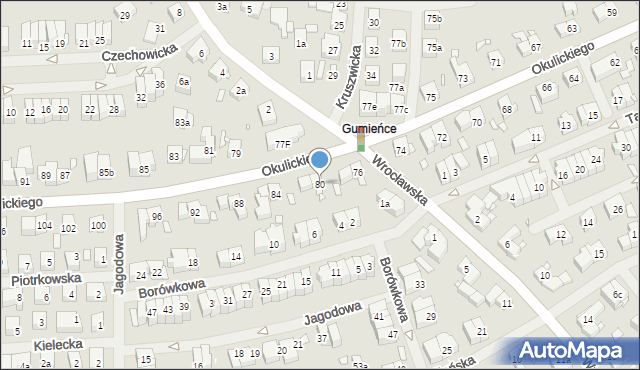 Szczecin, Okulickiego Leopolda, gen., 80, mapa Szczecina