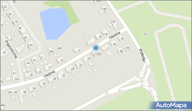 Szczecin, Okólna, 8, mapa Szczecina