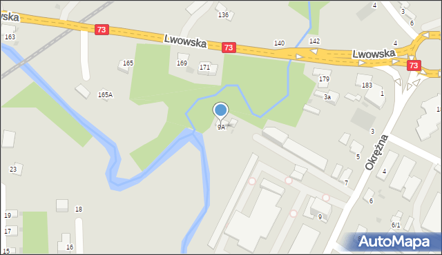 Tarnów, Okrężna, 9A, mapa Tarnów