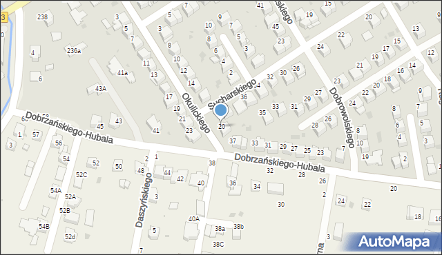 Tarnów, Okulickiego Leopolda, gen., 20, mapa Tarnów