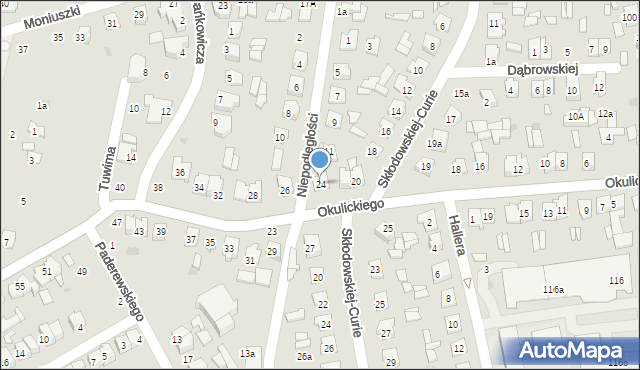 Tomaszów Lubelski, Okulickiego Leopolda, gen., 24, mapa Tomaszów Lubelski