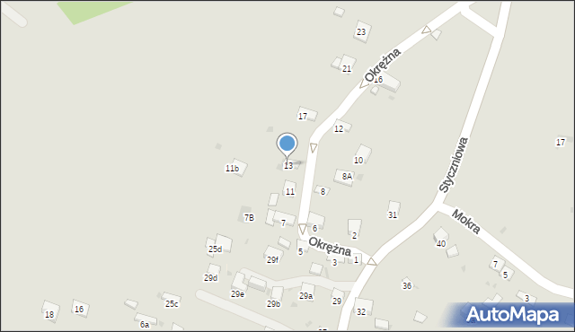 Trzebinia, Okrężna, 13, mapa Trzebinia