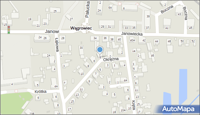 Wągrowiec, Okrężna, 4, mapa Wągrowiec