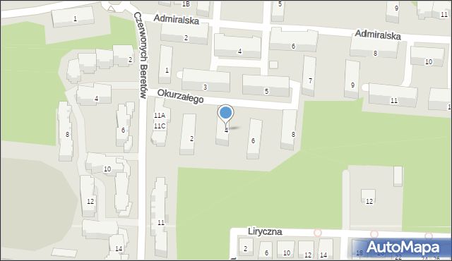 Warszawa, Okurzałego Michała, 4, mapa Warszawy