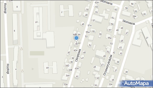 Warszawa, Okrętowa, 42, mapa Warszawy