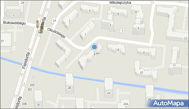 Warszawa, Okulickiego Leopolda, gen., 4, mapa Warszawy