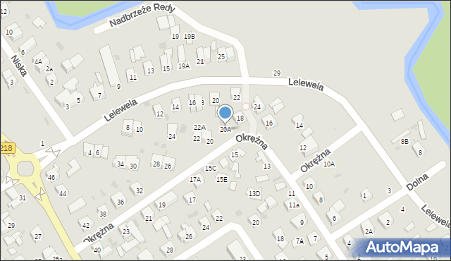 Wejherowo, Okrężna, 20A, mapa Wejherowo