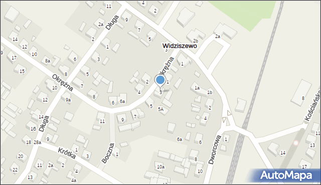 Widziszewo, Okrężna, 3, mapa Widziszewo