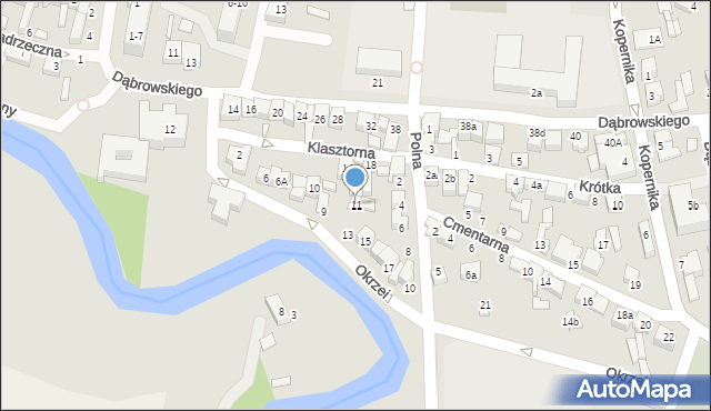 Wieruszów, Okrzei Stefana, 11, mapa Wieruszów