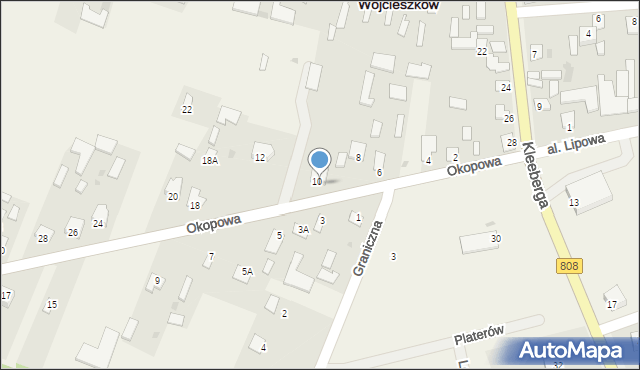 Wojcieszków, Okopowa, 14, mapa Wojcieszków