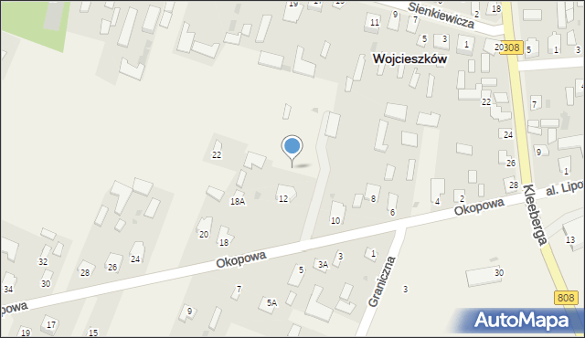 Wojcieszków, Okopowa, 15, mapa Wojcieszków