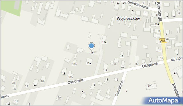 Wojcieszków, Okopowa, 16, mapa Wojcieszków