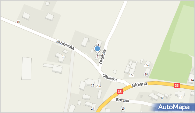 Wojnarowice, Okulicka, 1, mapa Wojnarowice