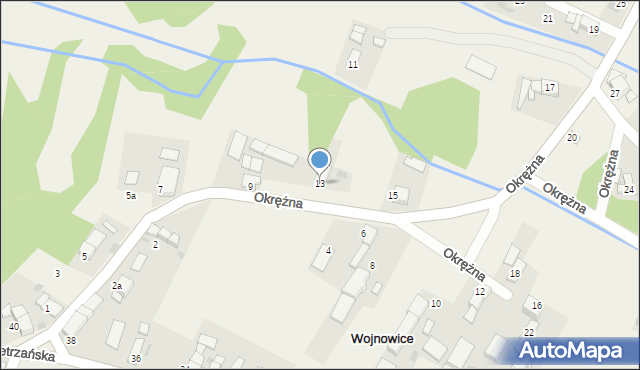 Wojnowice, Okrężna, 13, mapa Wojnowice