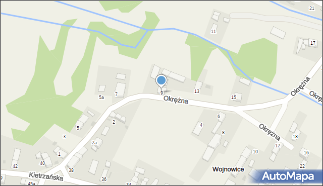 Wojnowice, Okrężna, 9, mapa Wojnowice