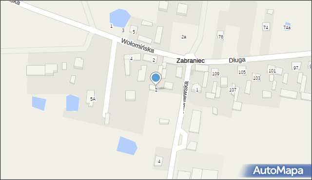 Zabraniec, Okuniewska, 2, mapa Zabraniec