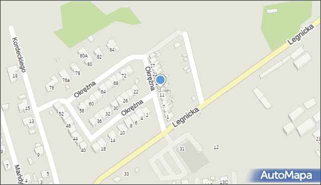 Zabrze, Okrężna, 13, mapa Zabrza