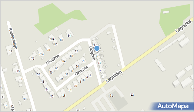 Zabrze, Okrężna, 17, mapa Zabrza