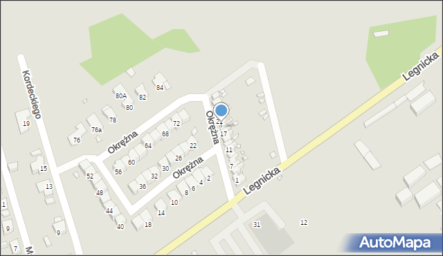 Zabrze, Okrężna, 19, mapa Zabrza