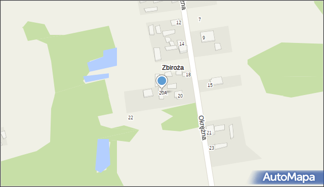 Zbiroża, Okrężna, 20A, mapa Zbiroża