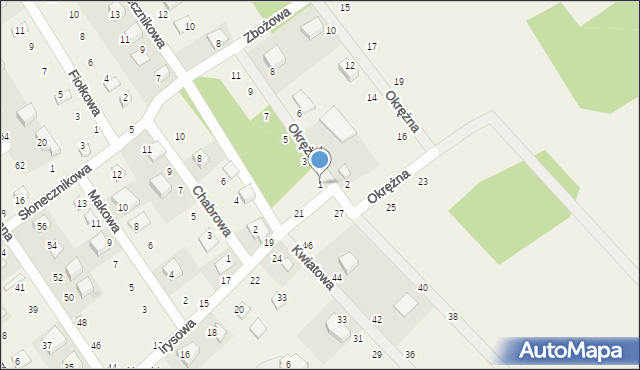 Zbychowo, Okrężna, 1, mapa Zbychowo