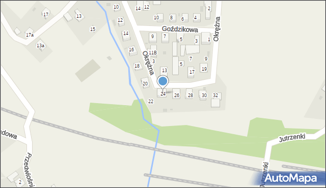 Zebrzydowice, Okrężna, 24, mapa Zebrzydowice