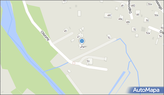 Andrychów, Olszyny, 47A, mapa Andrychów