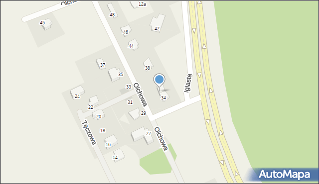 Bartąg, Olchowa, 36, mapa Bartąg