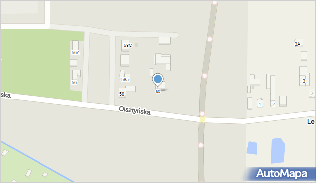 Bełchatów, Olsztyńska, 60, mapa Bełchatów