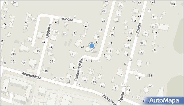 Biała Podlaska, Olimpijczyków, 6a, mapa Białej Podlaskiej
