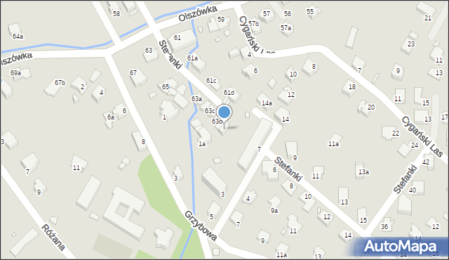 Bielsko-Biała, Olszówka, 63f, mapa Bielsko-Białej