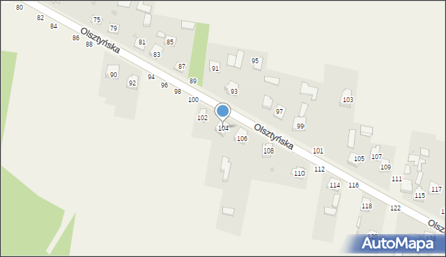 Biskupice, Olsztyńska, 104, mapa Biskupice