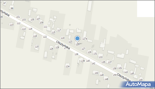 Biskupice, Olsztyńska, 125, mapa Biskupice