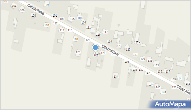 Biskupice, Olsztyńska, 126, mapa Biskupice