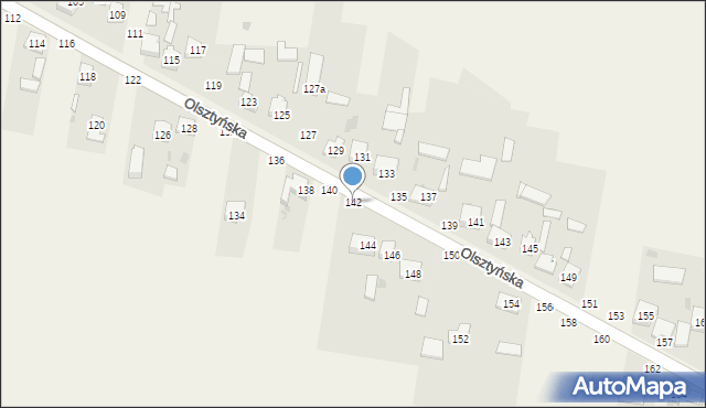 Biskupice, Olsztyńska, 142, mapa Biskupice